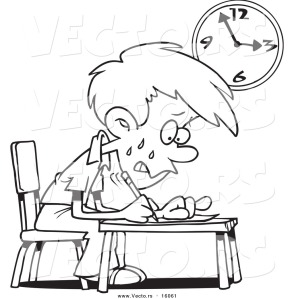 vector-of-a-cartoon-stressed-school-boy-taking-an-exam-outlined-coloring-page-drawing-by-ron-leishman-16061